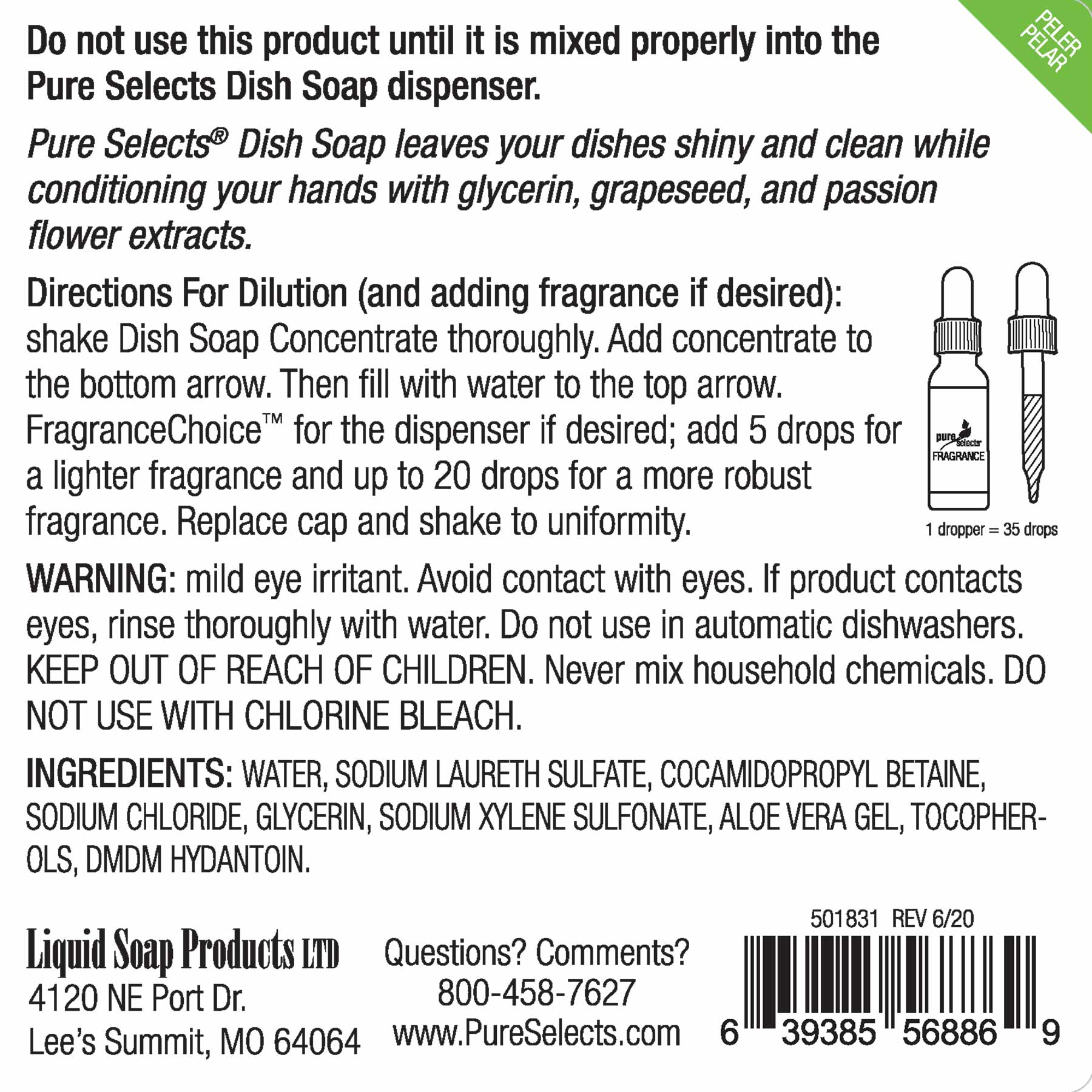 Pure Selects® Liquid Dish Soap Concentrate