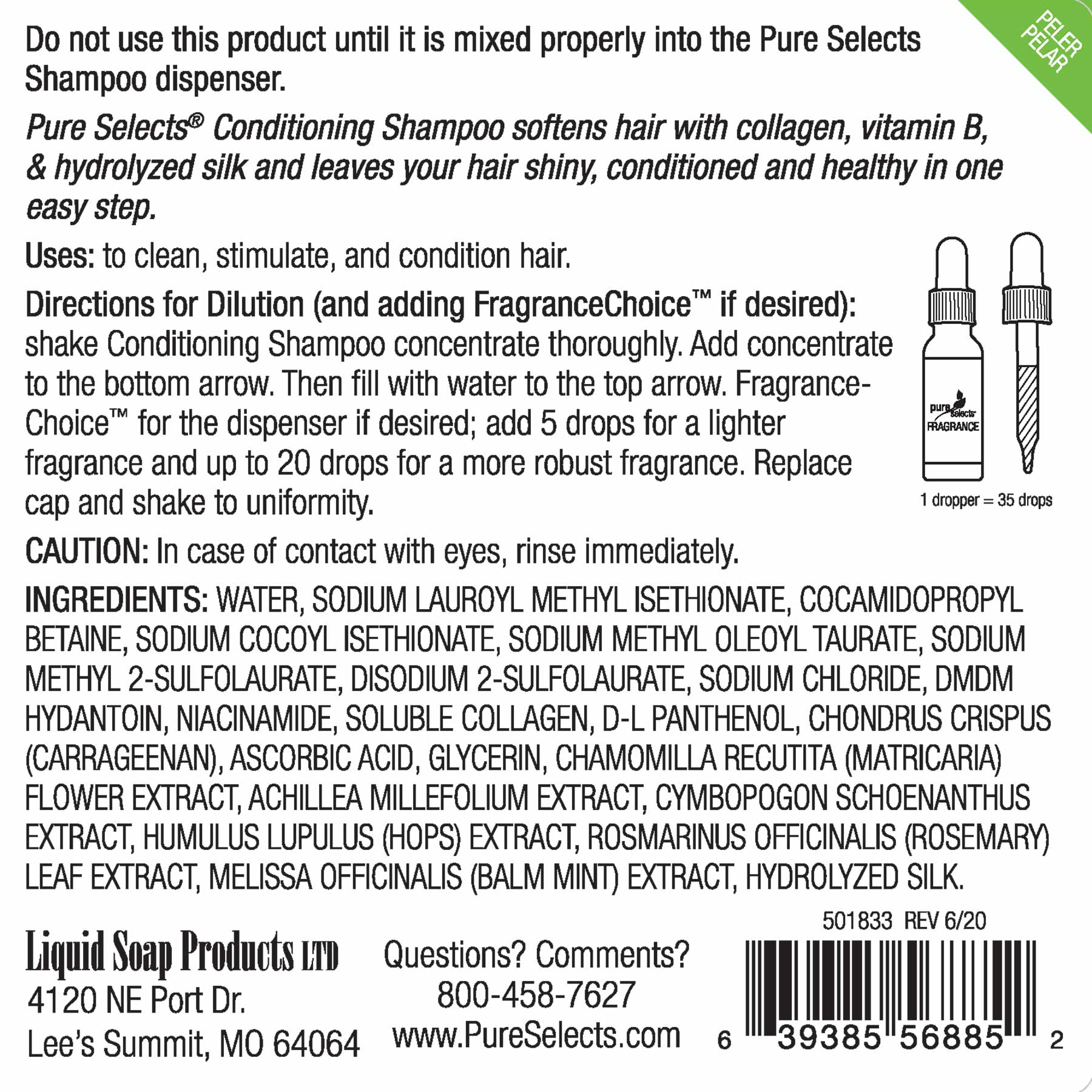 Champú acondicionador Pure Selects® (listo para diluir - RTD)
