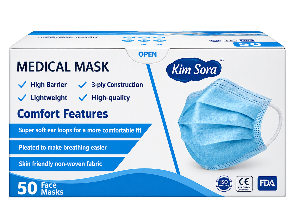 Disposable Medical Face Masks – 50 Count