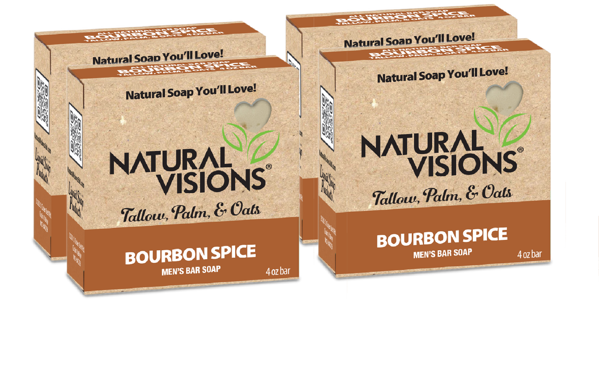 Natural Visions Tallow & Oatmeal - Men's Bourbon Spice - 4 oz. Bar Soap