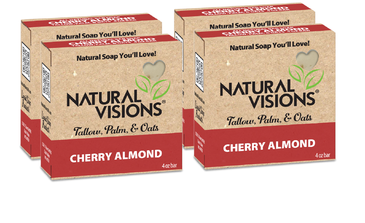 Natural Visions Tallow & Oatmeal - Cherry Almond - 4 oz. Bar Soap