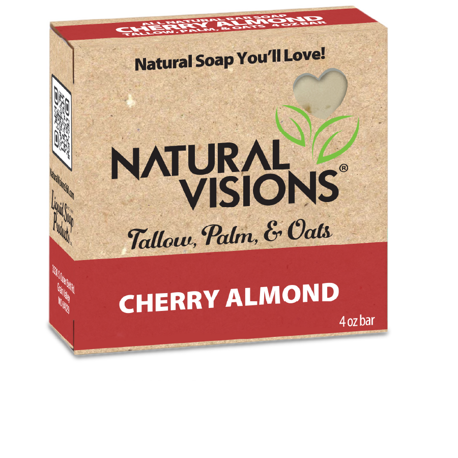 Natural Visions Tallow & Oatmeal - Cherry Almond - 4 oz. Bar Soap
