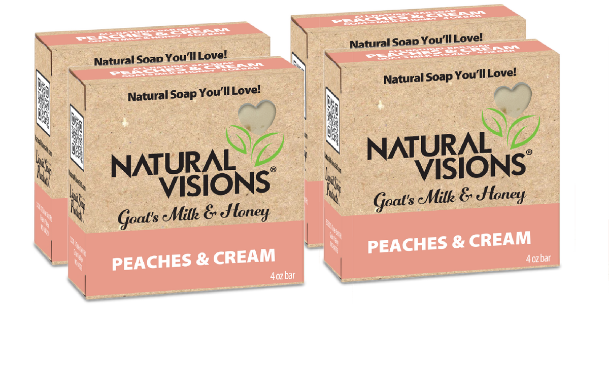 Natural Visions Goat's Milk & Honey - Peaches & Cream - 4 oz. Bar Soap