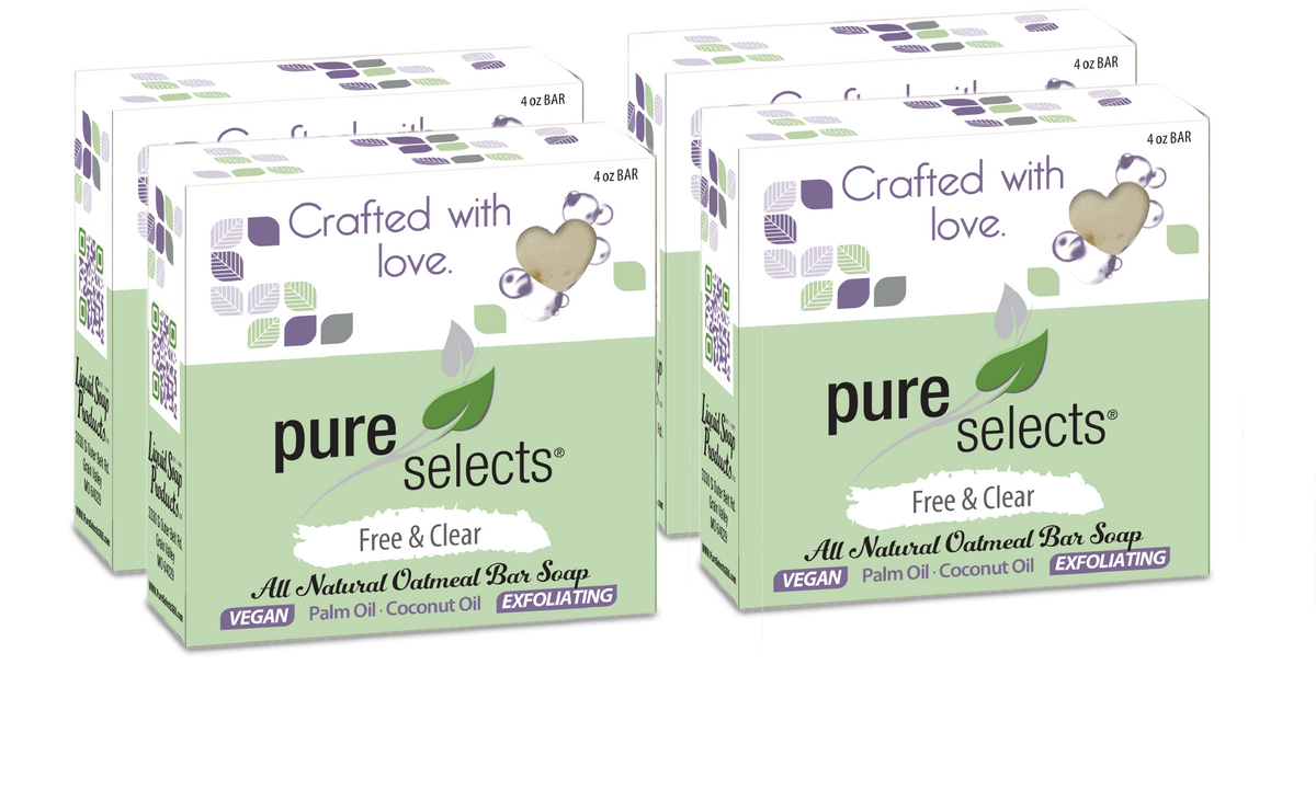 Pure Selects Vegan & Oatmeal - Free & Clear - 4 oz. Bar Soap